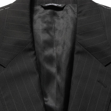 Dolce & Gabbana Black Stripes Slim Fit Formal 3 Piece Suit