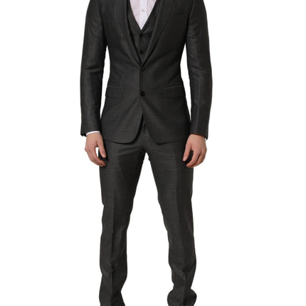 Dolce & Gabbana Gray MARTINI Slim Fit Formal 3 Piece Suit