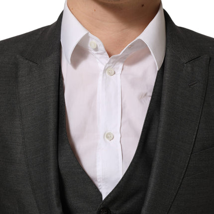 Dolce & Gabbana Gray MARTINI Slim Fit Formal 3 Piece Suit