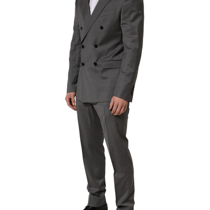 Dolce & Gabbana Gray MARTINI Slim Fit Formal 2Piece Men Suit