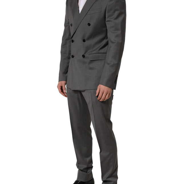 Dolce & Gabbana Gray MARTINI Slim Fit Formal 2Piece Men Suit