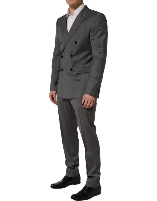 Dolce & Gabbana Gray MARTINI Slim Fit Formal 2Piece Men Suit