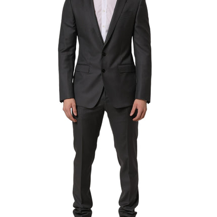 Dolce & Gabbana Gray MARTINI Slim Fit Formal 2Piece Men Suit