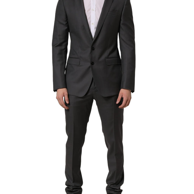 Dolce & Gabbana Gray MARTINI Slim Fit Formal 2Piece Men Suit