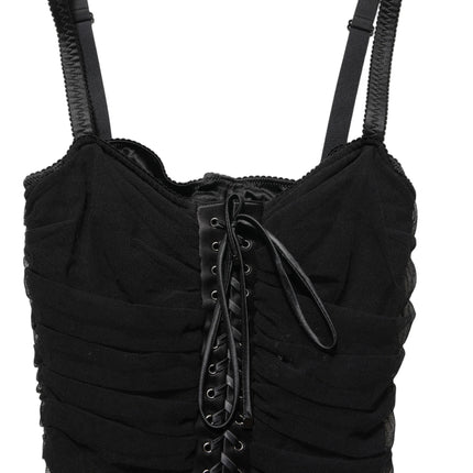 Dolce & Gabbana Black Bodycon Fitted Corset Style Mini Dress