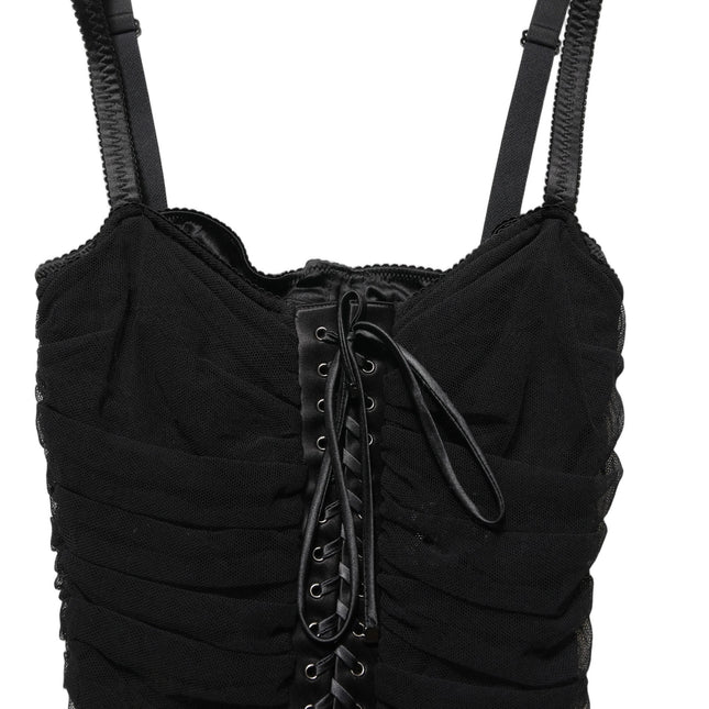 Dolce & Gabbana Black Bodycon Fitted Corset Style Mini Dress
