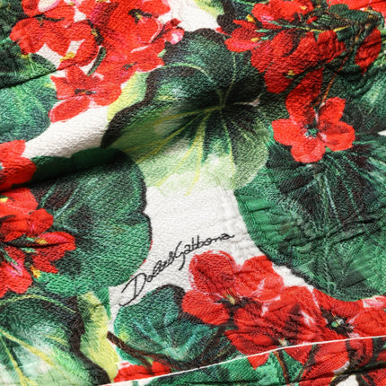 Dolce & Gabbana Multicolor Geranium Print A-line Mini Dress