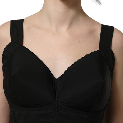 Dolce & Gabbana Black Nylon A-Line Sleeveless Mini Dress