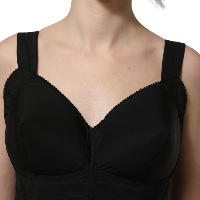 Dolce & Gabbana Black Nylon A-Line Sleeveless Mini Dress