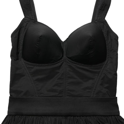 Dolce & Gabbana Black Nylon A-Line Sleeveless Mini Dress