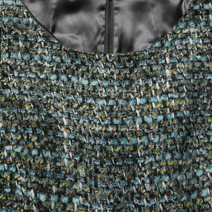 Dolce & Gabbana Multicolor Tweed Belted Babydoll Mini Dress