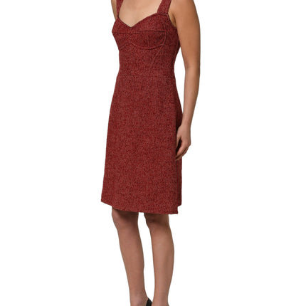 Dolce & Gabbana Multicolor Tweed Belted Babydoll Mini Dress