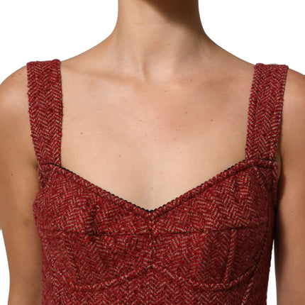 Dolce & Gabbana Multicolor Tweed Belted Babydoll Mini Dress