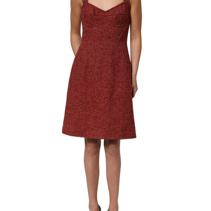 Dolce & Gabbana Multicolor Tweed Belted Babydoll Mini Dress