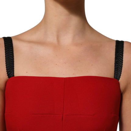 Dolce & Gabbana Red Stretch Bodycon Sheath Knee Length Dress