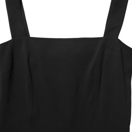 Dolce & Gabbana Black Viscose Stretch Sheath Midi Dress