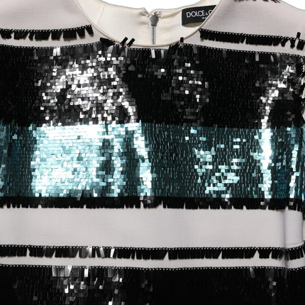 Dolce & Gabbana Multicolor Sequined Sleeveless Shift Dress