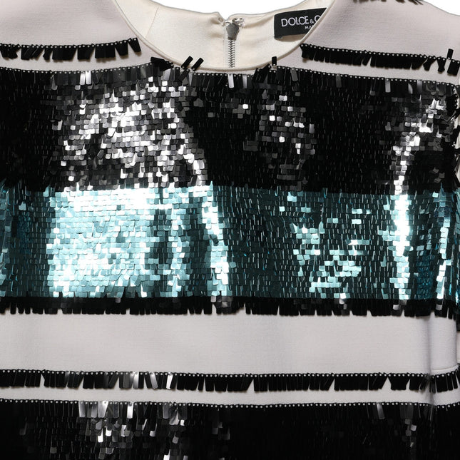 Dolce & Gabbana Multicolor Sequined Sleeveless Shift Dress