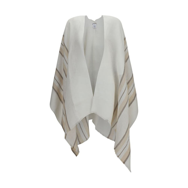 Brunello Cucinelli Beige Linen Poncho