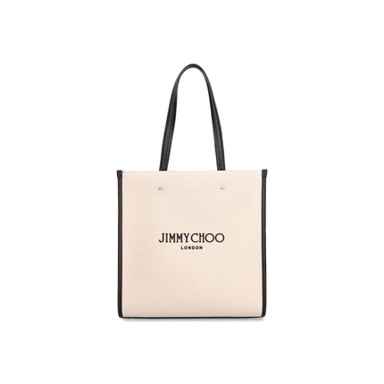 Jimmy Choo Beige Canvas Tote Bag