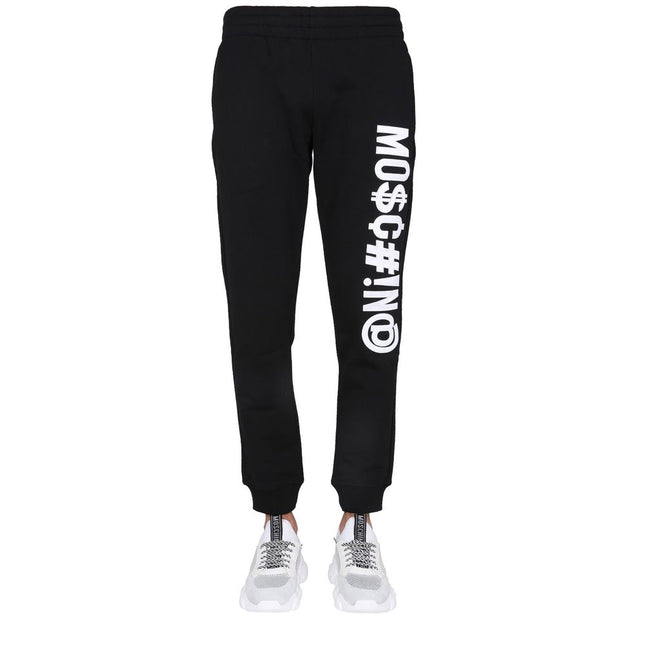 Moschino Couture Black Cotton Joggers (Workout Pants)