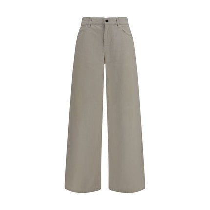 The Row Beige Cotton Relaxed Fit Jeans