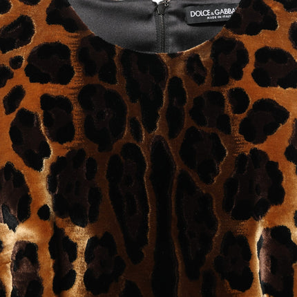 Dolce & Gabbana Brown Leopard Sleeveless Sheath Mini Dress