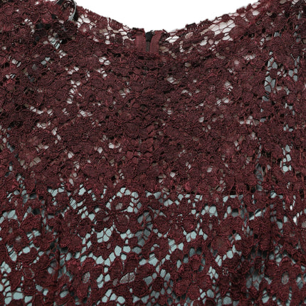 Dolce & Gabbana Multicolor Floral Lace Taffeta Pleated Midi Dress