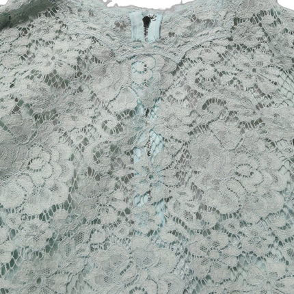 Dolce & Gabbana Mint Green Lace Sleeveless Knee Length Dress