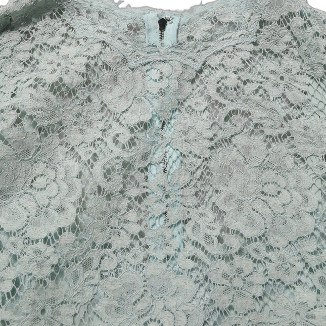 Dolce & Gabbana Mint Green Lace Sleeveless Knee Length Dress