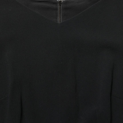 Dolce & Gabbana Black Viscose Short Sleeve A-line Midi Dress