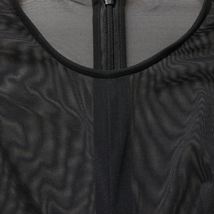 Dolce & Gabbana Black Long Sleeve Sheer Fitted Maxi Dress