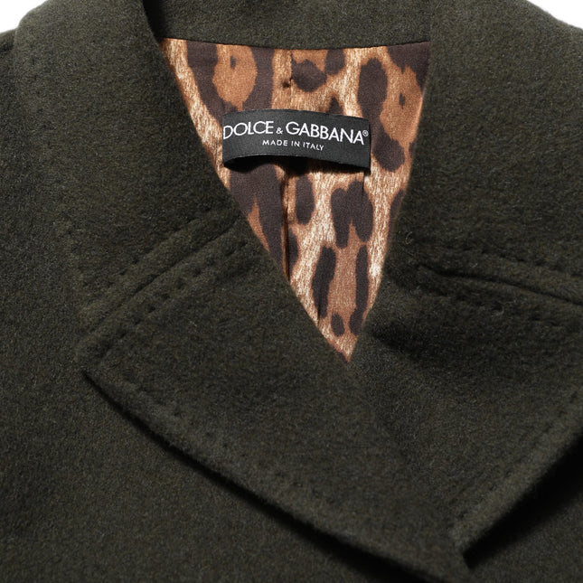 Dolce & Gabbana Dark Green Double Breasted Peacoat Jacket