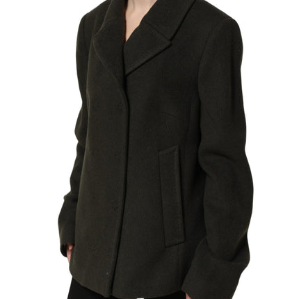 Dolce & Gabbana Dark Green Double Breasted Peacoat Jacket