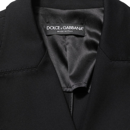 Dolce & Gabbana Black Double Breasted Crepe Blazer Jacket