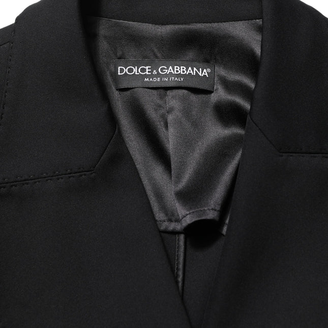 Dolce & Gabbana Black Double Breasted Crepe Blazer Jacket