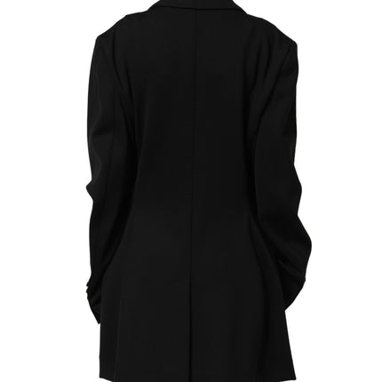 Dolce & Gabbana Black Double Breasted Crepe Blazer Jacket