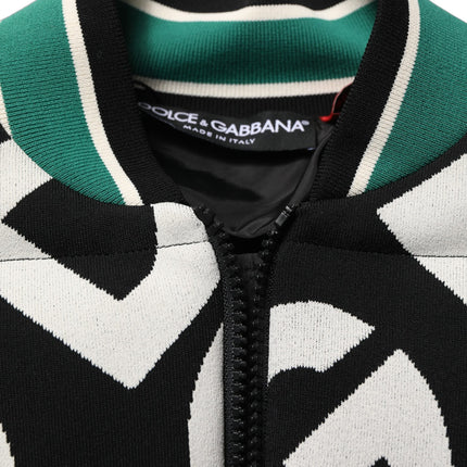 Dolce & Gabbana Multicolor Logo Full Zip Bomber Jacket