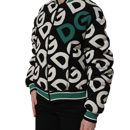Dolce & Gabbana Multicolor Logo Full Zip Bomber Jacket
