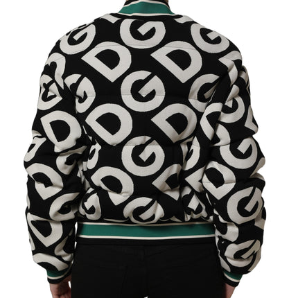 Dolce & Gabbana Multicolor Logo Full Zip Bomber Jacket