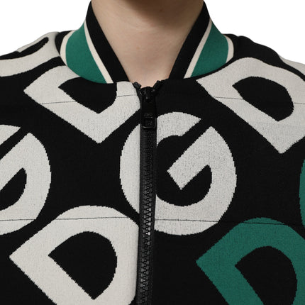 Dolce & Gabbana Multicolor Logo Full Zip Bomber Jacket