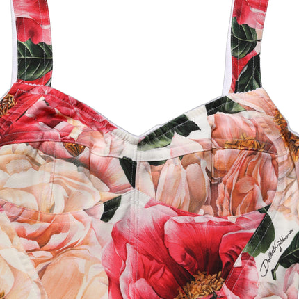 Dolce & Gabbana Multicolor Floral Cropped Bustier Tank Top
