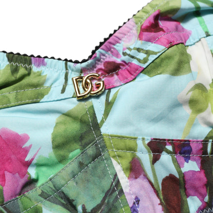 Dolce & Gabbana Multicolor Floral Cropped Bustier Tank Top
