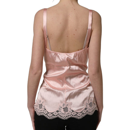 Dolce & Gabbana Light Pink Floral Lace Lingerie Underwear Top