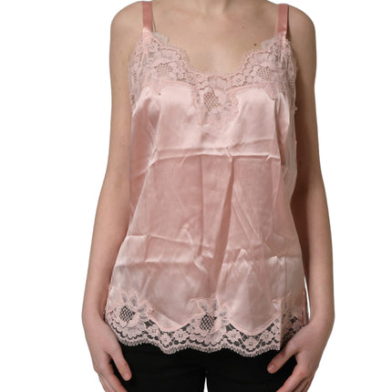 Dolce & Gabbana Light Pink Floral Lace Lingerie Underwear Top