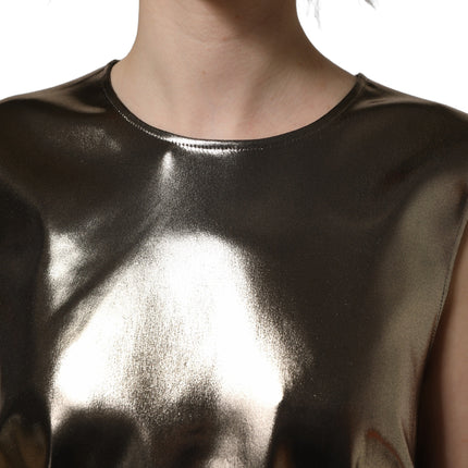 Dolce & Gabbana Metallic Bronze Roundneck SleevelessTank Top
