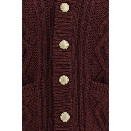 Brunello Cucinelli Bordeaux Cashmere Cardigan