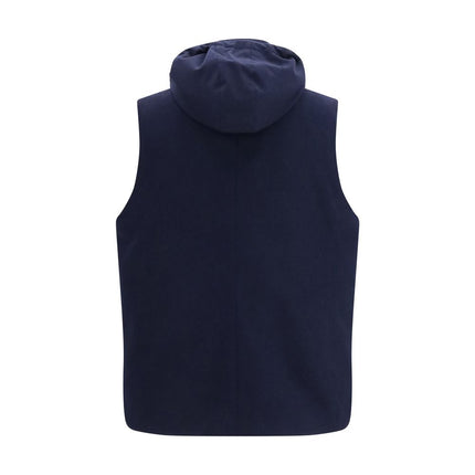 Brunello Cucinelli Blue Wool Oves Aries Sleeveless Jacket
