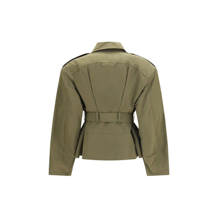 Alexander McQueen Bicolor Cotton Full-Length Jacket