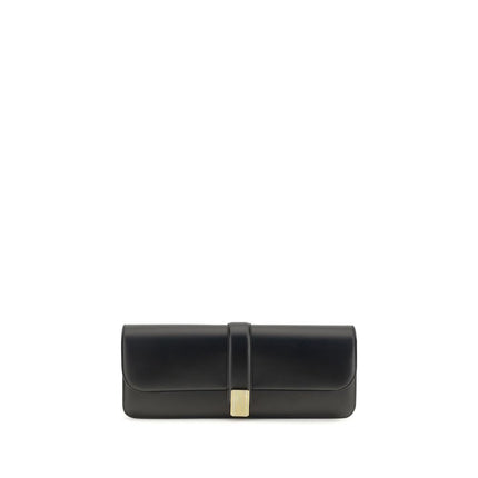 Khaite Black Calf Leather Bos Taurus Clutch Bag